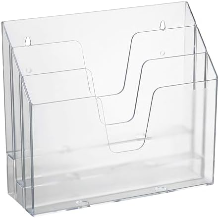 Acrimet Horizontal Triple File Folder Organizer Sorter, Letter Size, Clear