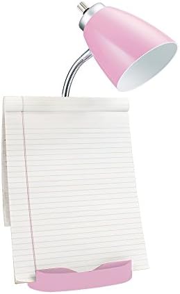 Limelights LD1056-PNK Desk Lamp Organizer with iPad Tablet Book Stand and USB Charging Port, Pink