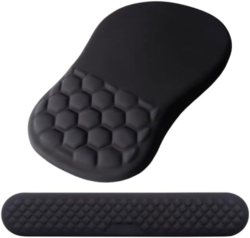 Ergonomic Mouse Pad Wrist Support, 2 in 1 Keyboard Wrist Rest Set