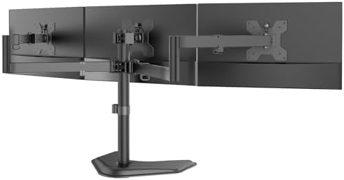 WALI Triple Monitor Stand, Free Standing for 13-27 inch Screens,up to 22lbs