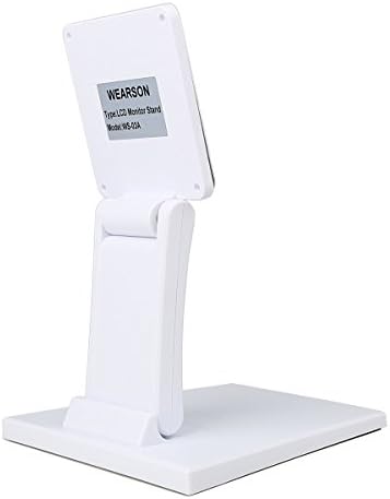WEARSON Single Adjustable LCD Monitor Stand Mount Folding VESA Monitor Desk Stand with VESA Hole 75x75mm 100x100mm (White)