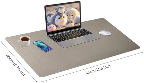 Bloss Pearl Gray Desk Mat 31.5"x15.7", Desk Matt for Desktop, Waterproof Large Desk Pad, Computer Mat for Office/Home/Decor/Christmas Desk Mat