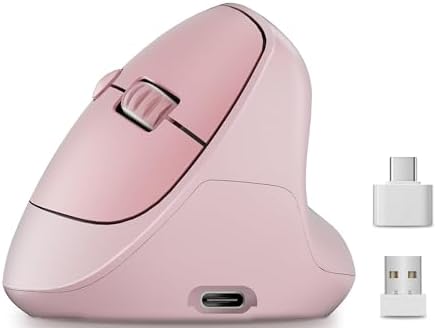 Ergonomic Vertical Wireless Mouse, 57°, Small/Medium Hands, Pink