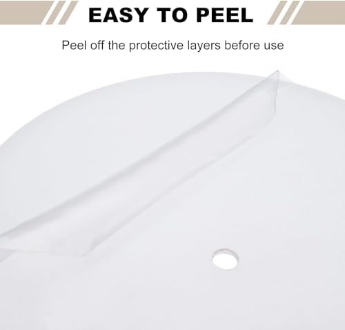 Round Lampshade Diffuser, 14" Diameter with 3/8" Center Hole Diffuser Lamp Shade for Drum Style Lampshades Pendants Softening Light, Frosted White Acrylic, Fits 14.5-16" Openings