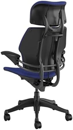 Humanscale Freedom Office Chair with Headrest - Ergonomic Work Chair with Standard Height Adjustable Duron Arms - Wheels for Hard Flooring - Graphite Frame with Thalo Corde 4 Fabric