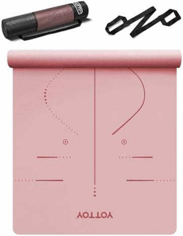 YOTTOY Yoga Mat, 72"x 32"x1/3" Extra Wide Non-Slip Exercise Fitness Yoga Mats,Eco-Friendly TPE Exercise Mats for Women Men Home Workout with Strap Bag