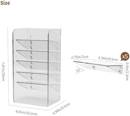 PAVSTINE 5-Tier Slanted Medicine Cabinet Organizer, Clear
