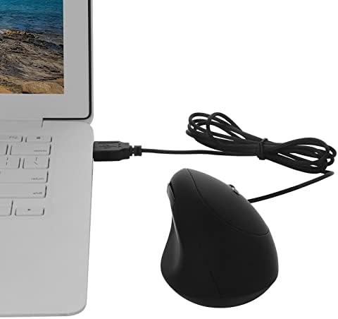 Sokelinn-six Wired Vertical Mouse,Right Hand Ergonomic Gaming Mouse 800 1200 1600 DPI Adjustable USB Optical Wrist Healthy Mice Mause for Laptop PC Computer (Black)