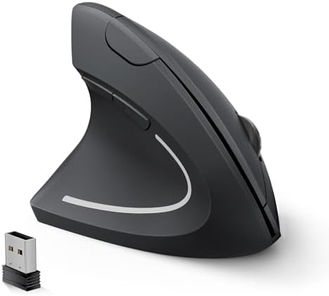 Lekvey Left Handed Mouse, Ergonomic Vertical 2.4G USB Wireless Lefty Mouse