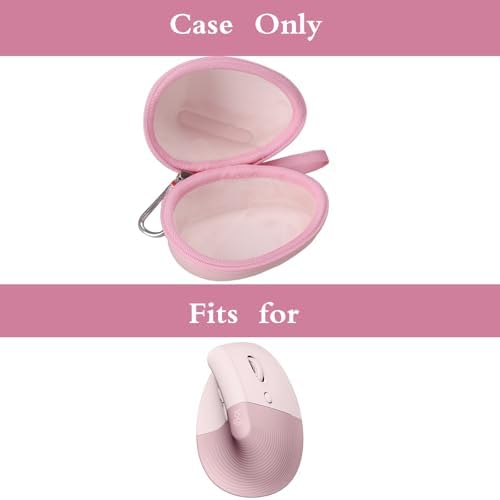 Mouse Case Fits for Logitech Lift Vertical Ergonomic Mouse, Travel Carrying Box for Logi Wireless Bluetooth Cordless Upright Mouse, Case Only (Pink)