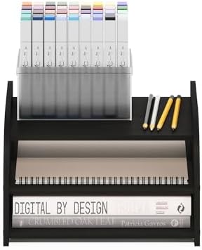 Furinno Classic 3-Tier Monitor Riser, Desk Organizers, Black Espresso