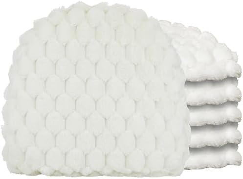 Klear Vu Raindrop The Gripper Non Slip Chair Cushions, Soft & Comfortable Seat Pad, Sitting Pillow for Kitchen, Dining or Office, 6 Count (Pack of 1), Podcast White