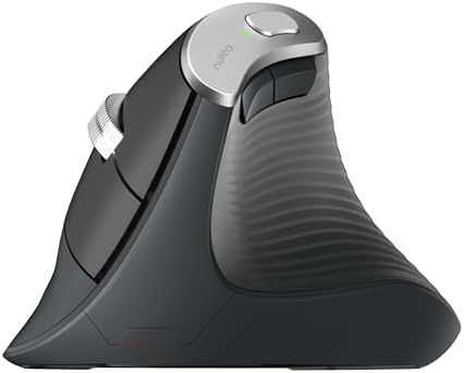 Nulea M510 Vertical Mouse Wireless, Ergonomic Mouse for Comfy Tracking, 3 Adjustable DPI (800-1200-1600), 2.4G Wireless Vertical Mouse with 6 Buttons, Compatible with Windows, Mac OS, Laptop, PC, Grey