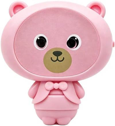 Cartoon Bear Posture Reminder Clip,Smart Sitting Posture Alert for Reading and Writing, Writing Distance Alert, Anti-Slouch Detector, Desk Study Accessory,Pink