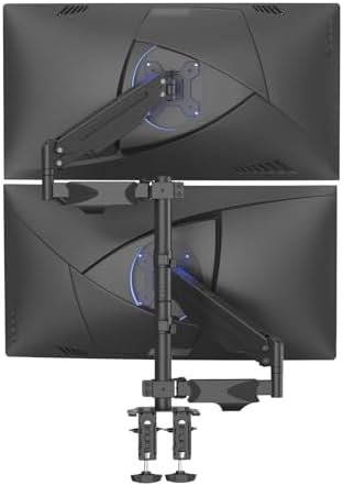 Suptek Dual Monitor Mount Stand-Height Adjustable Gas Spring Monitor Arm Desk Mount for 2 Computer Screens 17 to 34 inches - Each Arm Holds up to 24.25lbs (MD8822)
