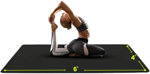 Gogokiwi Large Yoga Mat (6'x4') – 1/4" & 1/2" Thick Exercise Mats for Home Workout, Extra Wide Workout Mats for Home Gym, Yoga, Pilates, Stretching, Floor & More