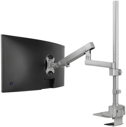 AVLT Single 40 Inch Monitor Arm Pole Top Mount with USB-C&A Ports - Gray