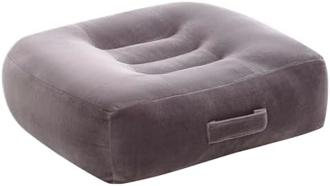 Extra Thick Seat Cushion, Large Chair Cushion Booster for Office Chair to Rise Height, Velvet Cover with Handle and Anti-Slip Bottom, PP Cotton Filling - Relieves Back Pain - 18"X16"X6" Grey
