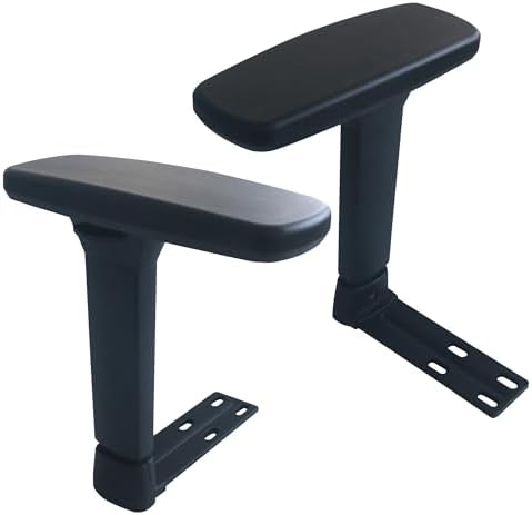Height Adjustable Chair Armrest Pair, Gaming Boss Chair Arms Set Replacement,Black (3D)