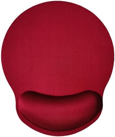 Mouse Pad with Wrist Support, Ergonomic Mouse Pad with Memory Foam Wrist Rest Cushion, Non-Slip Rubber Base Gaming Mice Pad for Home Office Computer Laptop, Red