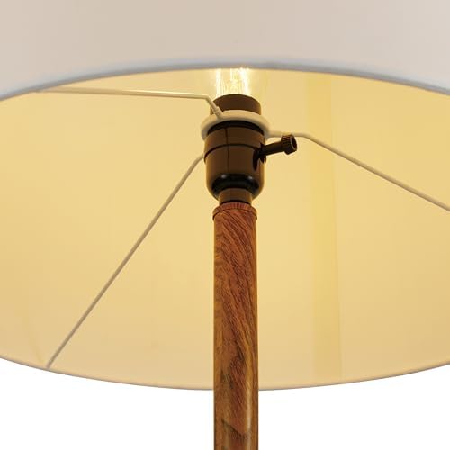 Novogratz x Globe Harrington 65 in Floor Lamp, 2-Tone Wood-Tone Base