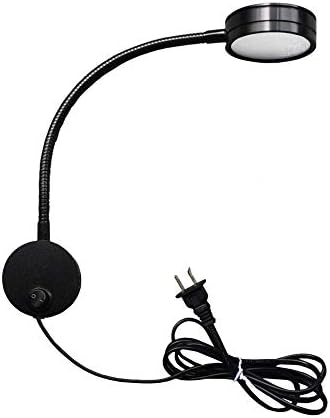 5W Wall Mounted Reading Light Flexible Gooseneck LED Sconce Lamp with Plug & Switch for Bedroom, Office, Workbench, Studio (03 Black Warm White)