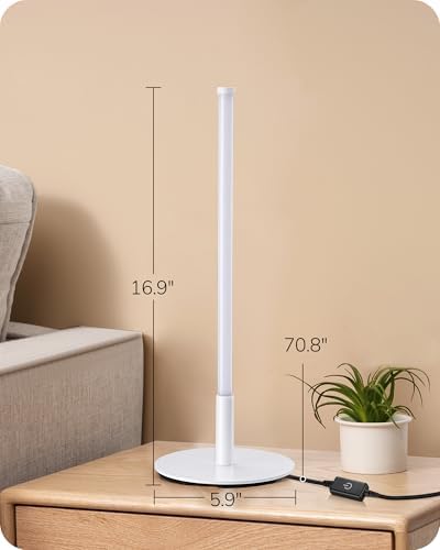 EDISHINE LED Table Lamp, Minimalist Desk Lamps for Home Office, White