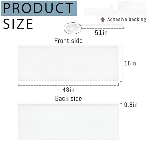 48" Under Desk Privacy Panel White Self-Adhesive Modesty Panel 600D Heavy Duty Desk Skirt Privacy Divider for Office Home or Standing Workstation Concealer Shield