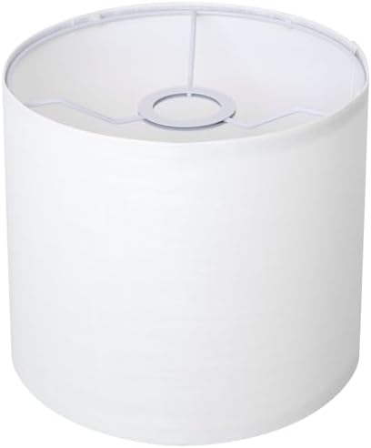 White Linen Small Drum Lampshade, 8.66" Top x 8.66" Bottom x 7.87" High Lamp Shade, Lamp Shade Replacement for Table and Floor Lamps, Pendant Light，Handcrafted Lampshade，Easy Assembly