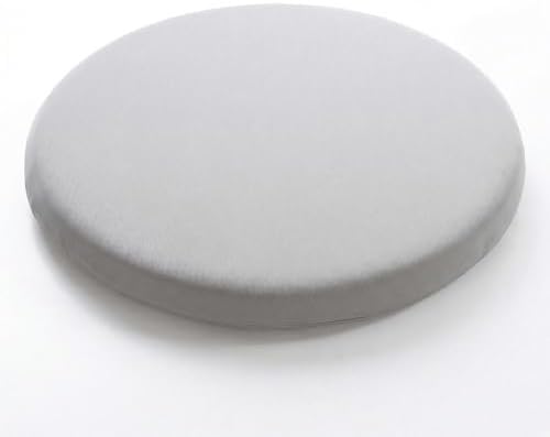 Round Chair Cushion, Memory Foam Filling, Knitted Cotton Cover, Removable Zipper Design, Light Gray, Pink, Coffee, Green (Light Grey, 12 Inch)