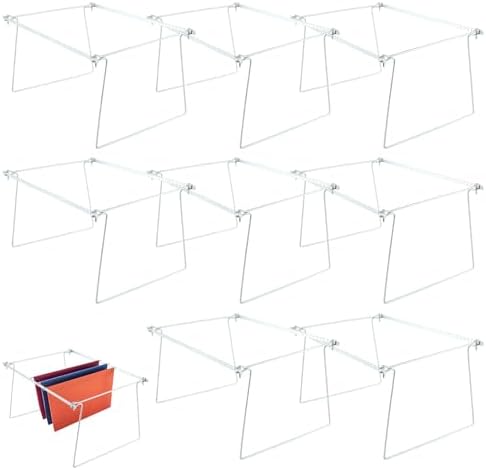 8 Pack Heavy Duty Steel Hanging File Frame, 14 to 18 Inch