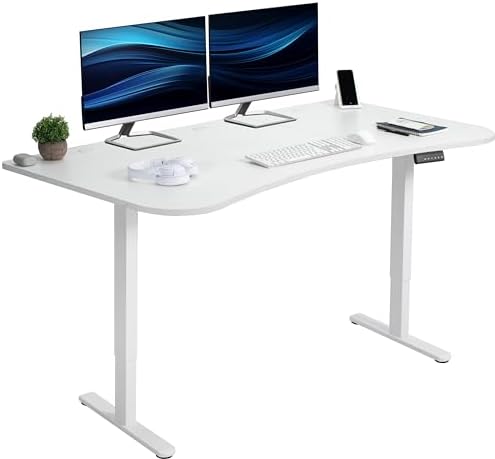 VIVO White 60 x 24 in Standing Desk, DESK-KIT-E2W1W