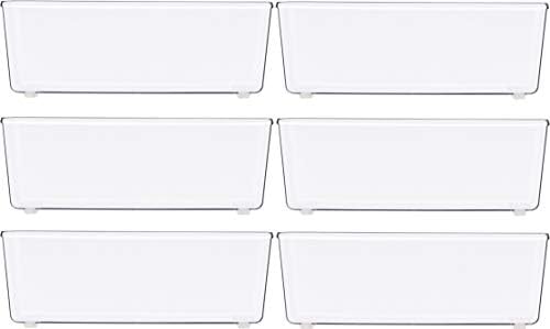 Simple Houseware Clear Desk Drawer Organizer, 3.25"x 6.25", 6 Packs