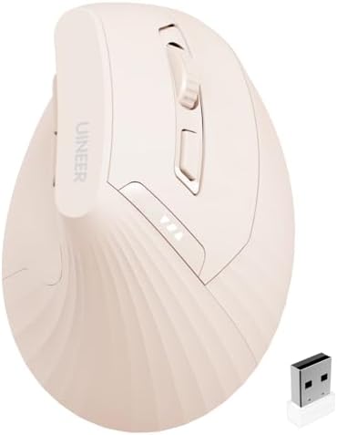 Uineer Ergonomic Vertical Mouse, 2.4G Wireless Mouse, Rechargeable, 4-DPI