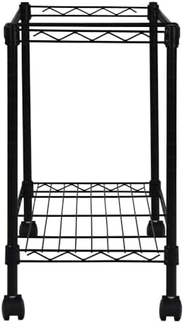 Oceanstar Portable 1-Tier Metal Rolling File Cart, Black,24 in