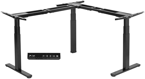 VIVO Black Electric Corner 3 Leg Standing Desk Frame, DESK-V130EB