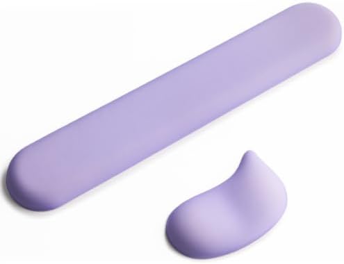 Keyboard Mouse Wrist Rest Set, Gel Ergonomic Wrist Rest for Keyboard and Mouse Non Slip Base, for Laptop, Desktop Computer, Office Desk Accessories (Purple)