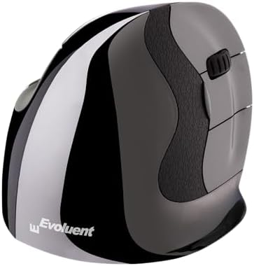 Evoluent – Inventor of The Vertical Mouse – VMDMW Ergonomic Vertical Mouse Right Hand Med USB Wireless, Sculpted for Comfort, Reduces Wrist Strain, 4 Speeds, 6 Customizable Buttons in Windows