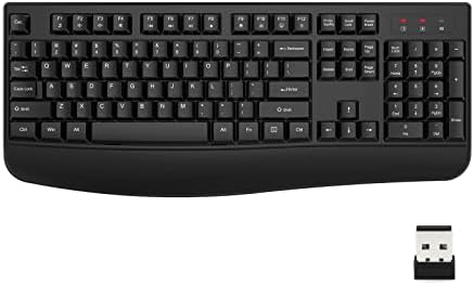 EDJO Wireless Keyboard, USB Plug & Play, Windows & Mac Compatible (Black)