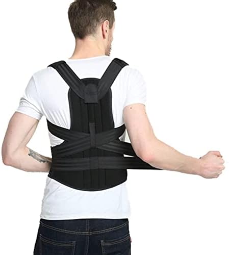 S-5XL Posture Corrector for Men and Women,Full Back Support Brace,Adjustable Breathable Posture Support(Black 5XL)