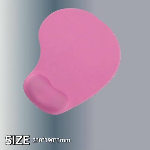 Silicone Wrist Rest Mouse Pad, Ergonomic Memory Foam Cushion, Non-Slip Rubber Base, Surface for Office, Gaming, Home - Comfortable Support to Reduce Wrist Fatigue (Pink) 1Pcs