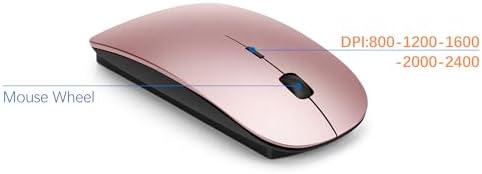 Wireless Keyboard and Mouse Ultra Slim Combo, TopMate - Rose Gold Black