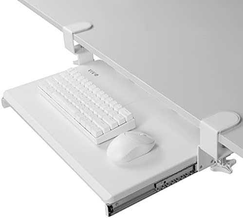 VIVO White Clamp-on 20 x 11 in Keyboard Tray, MOUNT-KB05ES-W
