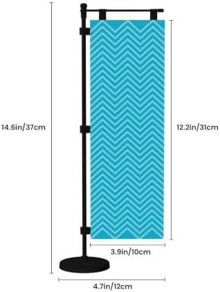 Green and Blue Chevron Deluxe Desk Flag Set, 12 x 4 Inch Miniature Table Flag with 14" Pole & Stand Base