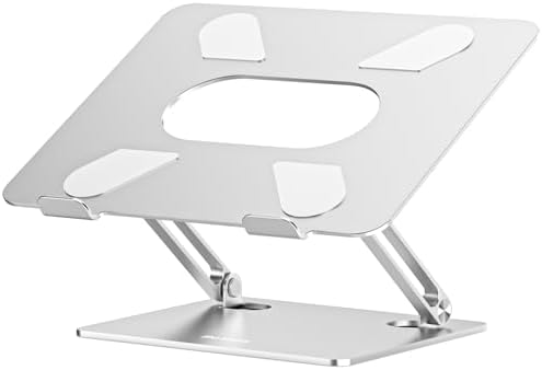 BoYata Laptop Stand, Adjustable Multi-Angle Riser, Up to 17 Inches, Silver