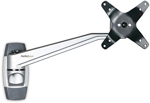 StarTech Wall Mount Monitor Arm 12in to 34in, 30.9lb/14kg, Swivel, Silver