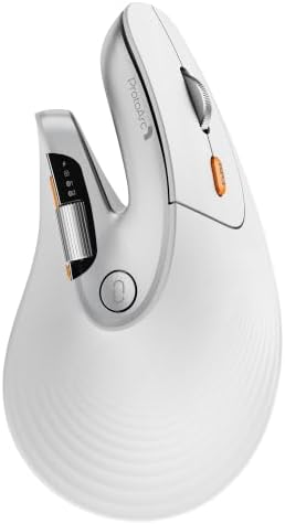 ProtoArc EM11 Pro Ergonomic Mouse for Large Hands, Side Scroll, White