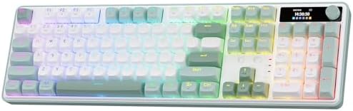 Redragon K761 PRO Wireless 104-Key Gasket Gaming Keyboard, Screen & Knob