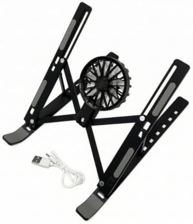 Ergonomic Laptop Stand with Cooling Fan, Black