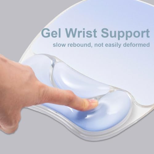 Gradient Blue Keyboard Wrist Rest and Gel Mouse Pad Wrist Support Set